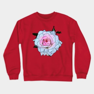 Watercolor Spring Rose Flower Macro Crewneck Sweatshirt